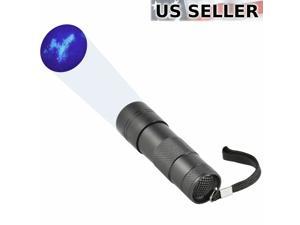 UV Blacklight Flashlight 12 LED 395 nM Ultra Violet for Scorpion Hunting, Black