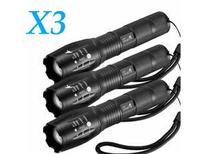3 x Tactical 18650 Flashlight  X800 T6 High Powered 5Modes Zoomable Aluminum