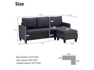 3 Colors Modern Living Room Reversible Linen Fabric Sectional Convertible Sofa 3 Colors Modern Living Room Reversible Linen Fabric Sectional Convertible Sofa