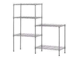 60"x22"x12" Heavy Duty 5Layer Wire Shelving Rack Adjustable Shelf Storage Silver 60"x22"x12" Heavy Duty 5Layer Wire Shelving Rack Adjustable Shelf Storage Silver