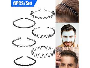 6X Metal Men Women Sports Headband Hair Band Hoop Comb Hairband Wave Style Black 6X Metal Men Women Sports Headband Hair Band Hoop Comb Hairband Wave Style Black