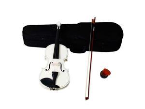New 4/4 White School Student Beginner Acoustic Violin + Case+ Bow + Rosin