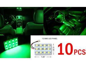 10x T10 Festoon Universal 12 SMD Neon Green LED Panel Interior Dome Map Light 10x T10 Festoon Universal 12 SMD Neon Green LED Panel Interior Dome Map Light