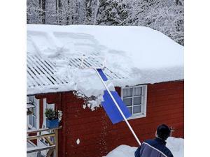 Snow Roof Rake Removal Tool with 3 Inch Wheels and Slide Material for Roofs Snow
