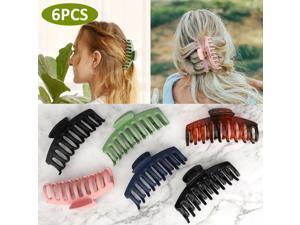 6 PCS Women Plastic Hair Claw Clips Jumbo Large Various Fashion Styles Nonslip 6 PCS Women Plastic Hair Claw Clips Jumbo Large Various Fashion Styles Nonslip