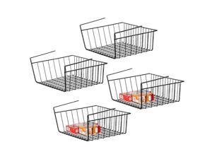 4 Packs Under Shelf Storage Wire Basket Stable Hanging Basket for Kitchen