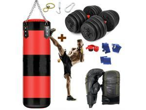 ADii Skin-TXT Leather Filled Boxing Punching Bag MMA Heavy Bag Gloves Chain Hook 