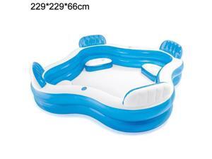 Family Inflatable Swimming Pool Above Ground Paddling Pool with 2 Built-in Seats Lounge Summer Water Party Outdoor Garden Backyard for Kids Adults(Size:90.16x90.16x26inch) Family Inflatable Swimming Pool Above Ground Paddling Pool with 2 Built-in Seats Lounge Summer Water Party Outdoor Garden Backyard for Kids Adults(Size:90.16x90.16x26inch)