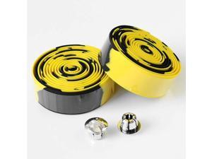 2 Rolls Bicycle Handlebar Tapes Black & Yellow Camouflage Bike Bar Tape Road Bike Handlebar Tape Cycling Handle Wraps with Bar End Plugs 2 Rolls Bicycle Handlebar Tapes Black & Yellow Camouflage Bike Bar Tape Road Bike Handlebar Tape Cycling Handle Wraps with Bar End Plugs