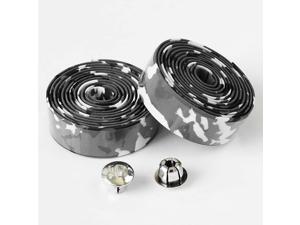 2 Rolls Bicycle Handlebar Tapes Black & White Camouflage Bike Bar Tape Road Bike Handlebar Tape Cycling Handle Wraps with Bar End Plugs 2 Rolls Bicycle Handlebar Tapes Black & White Camouflage Bike Bar Tape Road Bike Handlebar Tape Cycling Handle Wraps with Bar End Plugs