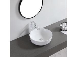 Bathroom Vessel Sink Porcelain Ceramic Above Counter Bowl Basin Pop Up Drain