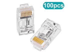 100pcs CAT6 Shielded EZ RJ45 Pass Through Modular Plug Cable Connector End 8P8C 100pcs CAT6 Shielded EZ RJ45 Pass Through Modular Plug Cable Connector End 8P8C
