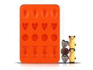 Silicone Heart Circle Shell Bear Molding Tray - Orange Silicone Heart Circle Shell Bear Molding Tray - Orange