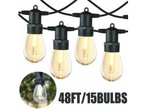 48FT LED Outdoor Waterproof 15 Bulbs Commercial Grade Po Globe String Lights 48FT LED Outdoor Waterproof 15 Bulbs Commercial Grade Po Globe String Lights