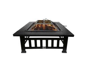 32" Fire Pit BBQ Square Table Backyard Po Garden Stove Wood Burning Fireplace 32" Fire Pit BBQ Square Table Backyard Po Garden Stove Wood Burning Fireplace