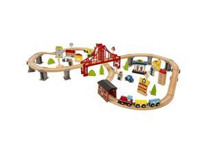 100 Piece All In One Wooden Train Truck Set With Accessories 100 Piece All In One Wooden Train Truck Set With Accessories