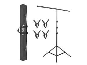 6.5ft Adjustable T-Shape Backdrop Stand Kit Background Support System W/ Clamps 6.5ft Adjustable T-Shape Backdrop Stand Kit Background Support System W/ Clamps