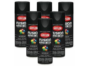 Krylon 6 Count K02732007 Sn Black 12 Oz. Fusion All-in-One Spray Paint Krylon 6 Count K02732007 Sn Black 12 Oz. Fusion All-in-One Spray Paint