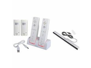 For Wii Remote Control Black Wired Sensor Bar+White Dual Charging Dock For Wii Remote Control Black Wired Sensor Bar+White Dual Charging Dock