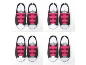4 Pairs [8-Pack] Easy No Tie Shoelaces Silicone Flat Shoe Lace Strings Adult