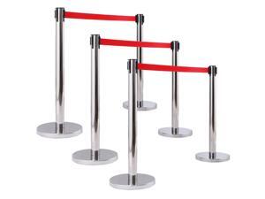 Hot 2/4/6 PACK Stainless Steel Stanchion Posts w/Red Velvet Rope Queue Barrier Hot 2/4/6 PACK Stainless Steel Stanchion Posts w/Red Velvet Rope Queue Barrier