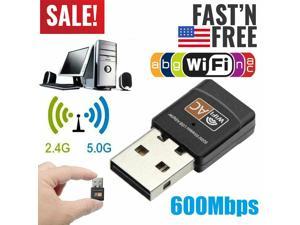 600Mbps Wireless USB Ethernet PC WiFi AC Adapter Lan 802.11 Dual Band 2.4G / 5G