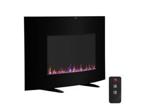 35" Electric Fireplace Wall Mounted Freestand Heater Multicolor Crystal Flame US