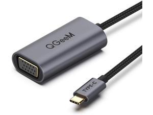 USB C to VGA Adapter Cable,QGeeM VGA to USB Type C Adapter [Compatible Thunderbolt 3] Compatible with MacBook Pro 2019/2018/2017 MacBook Air/iPad Pro 2019/2018,Dell XPS,Surface Book,S10,VGA to USB C