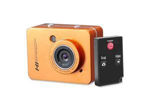 Hi Speed Sports Action Camera - HD 1080P Mini Camcorder w/ 12 MP Cam, 2.4" Touch Screen USB SD Card HDMI, Battery - Waterproof Case, USB Cable, Wireless Remote Control, Mount - PSCHD60OR (Orange) Hi Speed Sports Action Camera - HD 1080P Mini Camcorder w/ 12 MP Cam, 2.4" Touch Screen USB SD Card HDMI, Battery - Waterproof Case, USB Cable, Wireless Remote Control, Mount - PSCHD60OR (Orange)