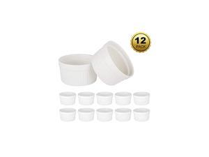 Ounce Porcelain Souffle Dishes, Ramekins For baking, Creme Brulee Dishes, Ceramic Pudding Cup For Jams, Ice Cream and Desserts, Pure White, Set of 12 Ounce Porcelain Souffle Dishes, Ramekins For baking, Creme Brulee Dishes, Ceramic Pudding Cup For Jams, Ice Cream and Desserts, Pure White, Set of 12