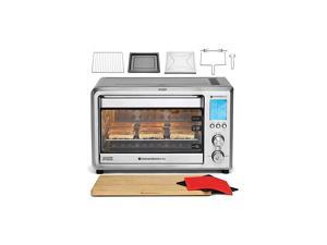 Toaster Oven All-In-One 9-slice XL Countertop Set w/ Bamboo Cutting Board (Incl: Rotisserie Spit & Rods, 2 Potholders, Wire Rack, Baking Pan), Teflon-free (Silver) Toaster Oven All-In-One 9-slice XL Countertop Set w/ Bamboo Cutting Board (Incl: Rotisserie Spit & Rods, 2 Potholders, Wire Rack, Baking Pan), Teflon-free (Silver)