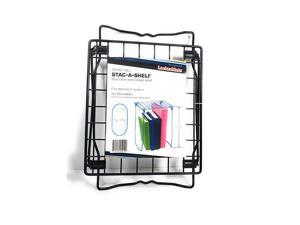 Stac-A-Shelf Locker Organizer Shelf, Stackable, Extra Tall, Fits Standard Size School Lockers, Black