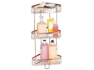 Metal 3-Tier Bathroom Corner Shower Shelf - Free Standing Vertical Unit Storage - for Organizing Soaps, Shampoos, Conditioner, Fash Face, Body Scrubs, Body Washes - 3 Baskets - Rose Gold Metal 3-Tier Bathroom Corner Shower Shelf - Free Standing Vertical Unit Storage - for Organizing Soaps, Shampoos, Conditioner, Fash Face, Body Scrubs, Body Washes - 3 Baskets - Rose Gold
