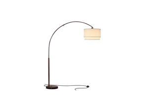 Mason - Arc Floor Lamp with Unique Hanging Drum Shade for Living Room Matches Your Decor - Arching Over The Couch from Behind, This Standing Pole Light Gets Compliments - Bronze