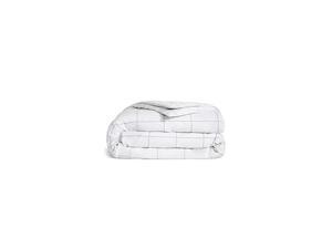 Luxe Duvet Cover for Full/Queen Size Bed, Windowpane (Extra-Long Corner Ties and Button Closure)