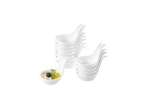 Porcelain Dipping Sauce Bowls, 3oz Mini White Soy Sauce Dish Dipping Bowls for Condiment, Appetizer and Ramekin, Set of 6