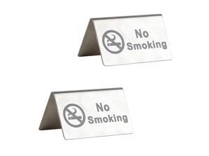 Smoking Sign - Brushed Stainless Steel Free Standing Table Top Tent Compliance Signs - Double Sided - 4 by 2.5 Inch - Set of 2 Smoking Sign - Brushed Stainless Steel Free Standing Table Top Tent Compliance Signs - Double Sided - 4 by 2.5 Inch - Set of 2
