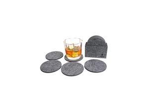Premium Felt Absorbent Coasters, Set of 8 (4 Inch Round, 5mm Thick) - Super Absorbent Coasters for Drinks - Includes Matching Felt Coaster Holder in Gift Box