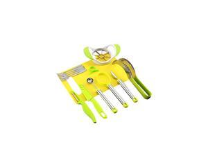 Garnish Shape Tool Set for Fruit Vegetable:Melon Baller Scoop,Apple Corer Slicer Remover,Carving Cutter Knife,Dig Pulp Separator,Citrus Lemon Peeler,Chopping Board,Forks Kitchen Gadget (9) Garnish Shape Tool Set for Fruit Vegetable:Melon Baller Scoop,Apple Corer Slicer Remover,Carving Cutter Knife,Dig Pulp Separator,Citrus Lemon Peeler,Chopping Board,Forks Kitchen Gadget (9)
