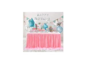 9ft Long Tulle Table Skirt Ruffle Tutu Table Cloth Tableware for Rectangle or Round Table for Baby Shower,Wedding Party Decoration (Red Pink,L9(ft) H30in) 9ft Long Tulle Table Skirt Ruffle Tutu Table Cloth Tableware for Rectangle or Round Table for Baby Shower,Wedding Party Decoration (Red Pink,L9(ft) H30in)