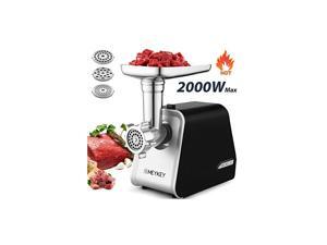 Meat Grinder 2000W, Meat Mincer with 3 Grinding Plates and Sausage Stuffing Tubes for Home Use &Commercial, Stainless Steel/Silver/2000W (Max) Meat Grinder 2000W, Meat Mincer with 3 Grinding Plates and Sausage Stuffing Tubes for Home Use &Commercial, Stainless Steel/Silver/2000W (Max)