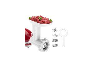 Food Grinder Attachment for KitchenAid Stand Mixers, Includes Two Stainless Steel Blades and Grinding Plates, White Food Grinder Attachment for KitchenAid Stand Mixers, Includes Two Stainless Steel Blades and Grinding Plates, White