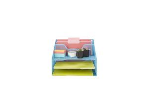 MESHBOX5-BLU Mesh Organizer 5 Desktop Document Letter Tray for Folders, Mail, Stationary, Desk Accessories, Blue MESHBOX5-BLU Mesh Organizer 5 Desktop Document Letter Tray for Folders, Mail, Stationary, Desk Accessories, Blue