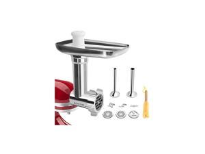 Food Grinder Attachment for KitchenAid Stand Mixers Includes 2 Sausage Stuffer Tubes,Durable Meat Grinder Attachment for KitchenAid,Silver Food Grinder Attachment for KitchenAid Stand Mixers Includes 2 Sausage Stuffer Tubes,Durable Meat Grinder Attachment for KitchenAid,Silver
