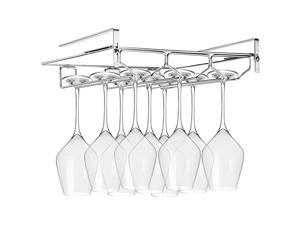 Wine Glass Rack Storage Stemware Holder Under Shelf 3 Rows Organizer Hanging Shelf for Bar Kitchen