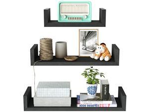 Floating Shelves Wall Mounted, Solid Wood Wall Shelves, Black Floating Shelves Wall Mounted, Solid Wood Wall Shelves, Black