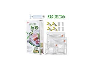 Sous Vide Bags Kit for Anova and Joule Cookers, 30 Packs (3 Sizes) Reusable Vacuum Sealer Bags, BPA Free Vacuum Food Storage Bags,1 Hand Pump, 4 Sealing Clips and 4 Sous Vide Bag Clips Sous Vide Bags Kit for Anova and Joule Cookers, 30 Packs (3 Sizes) Reusable Vacuum Sealer Bags, BPA Free Vacuum Food Storage Bags,1 Hand Pump, 4 Sealing Clips and 4 Sous Vide Bag Clips