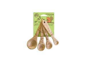 Laser Etched with Woodland Design Beechwood Measuring Spoons, Set of 4