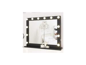 Hollywood Vanity Mirror with Lights,Dimmable 25.5'' x 19.7'' LED Makeup Mirror with Outlet and USB Port,Desktop or Wall mountable White Dressing Mirror Replaceable Bulb Hollywood Vanity Mirror with Lights,Dimmable 25.5'' x 19.7'' LED Makeup Mirror with Outlet and USB Port,Desktop or Wall mountable White Dressing Mirror Replaceable Bulb