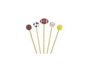 5.9" Decorative Sports Ball End Bamboo Cocktail Fruit Sandwich Picks Skewers for Catered Events, Holiday's, Restaurants or Buffets Party Supplies, Assorted, 1,000 pcs 5.9" Decorative Sports Ball End Bamboo Cocktail Fruit Sandwich Picks Skewers for Catered Events, Holiday's, Restaurants or Buffets Party Supplies, Assorted, 1,000 pcs